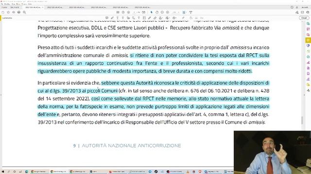Pantouflage, revolving doors e inconferibilità a proposito di un provvedimento ANAC (25/11/2022) смотреть онлайн