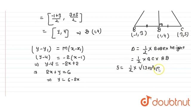 The slope of a median, drawn from the vertex A of the triangle ABC is -2. The co-ordinates of ve... смотреть онлайн