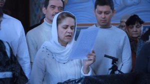 Фрагмент чтения 15 паремий Великой субботы прихожанами Крестильного Знаменского храма