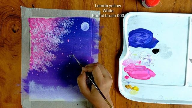 Easy Poster Color Cherry Blossom with Golden Butterflies Painting for Beginners/Cherry Blossom Pain смотреть онлайн