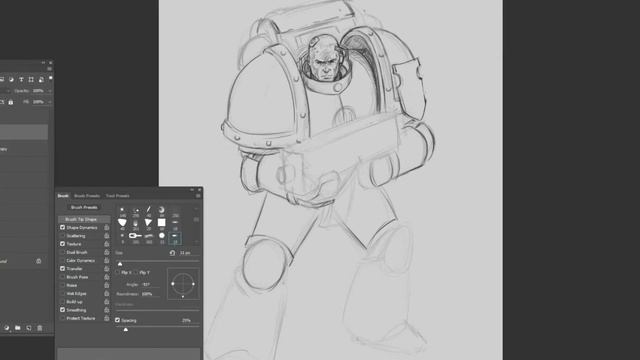 HOW TO DRAW A SPACE MARINE. TIMELAPSE + TUTORIAL LINK