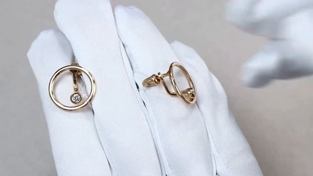 Серьги из золочёного серебра AQUAMARINE с фианитом А48425А-п