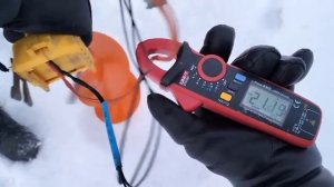 Потребление тока при бурении льда шуруповертом 18 вольт.