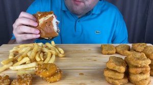 ASMR Eating Burger King New Burger with Marbled Beef, Chicken Nuggets, Cheese Snacks & Fries Mukban