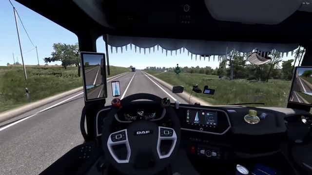 Travel to Ukmerge, Lithuania in DAF truck POV - realistic immersive driving ETS 2 TrackIR PXN wheel смотреть онлайн
