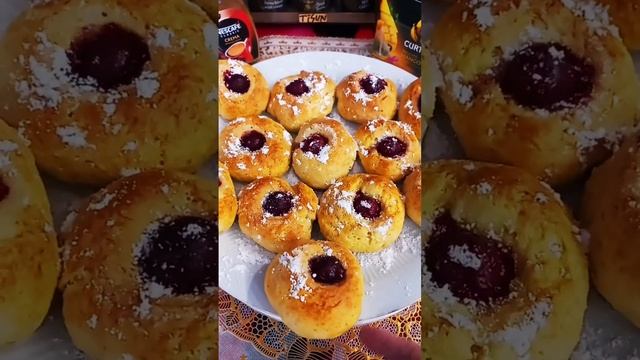 Творожное печенье с вишней ,пол часа и готово,без хлопот😋🍒 #готовим #рецепт #еда #домашняяеда смотреть онлайн