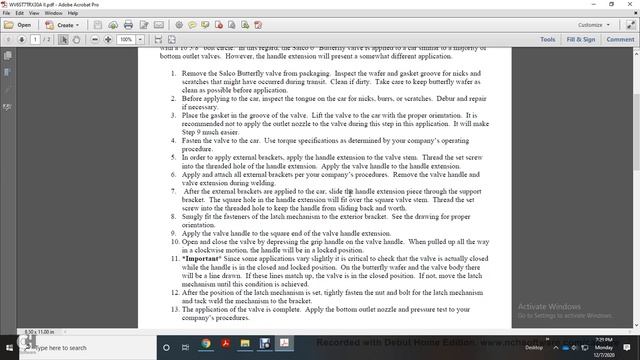 TANKER CAR INSTALLATION INSTRUCTIONS FOR 6 BUTTERFLY VALVE смотреть онлайн