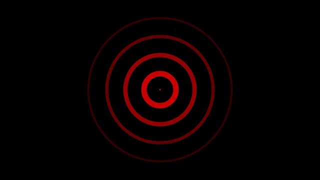 Free - Red Color Radio Wave Radar Waves indication waves animation on black screen background смотреть онлайн