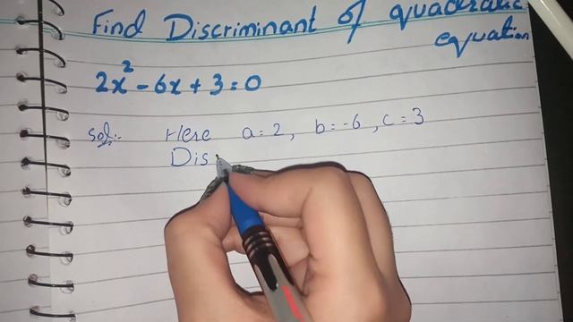 find the Discriminant of the quadratic equation 2x^2-6x+3=0 смотреть онлайн