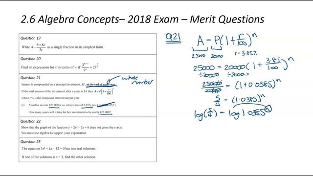 2.6 Algebraic Concepts (AS91261) - 2018 - Merit only смотреть онлайн