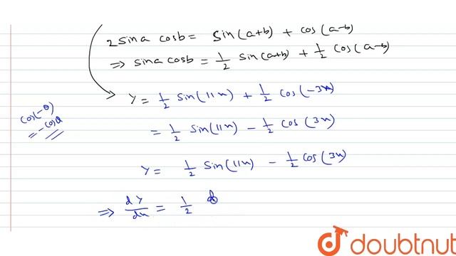 Find `(dy)/(dx)`, when ` y= sin 4xcos 7x` смотреть онлайн