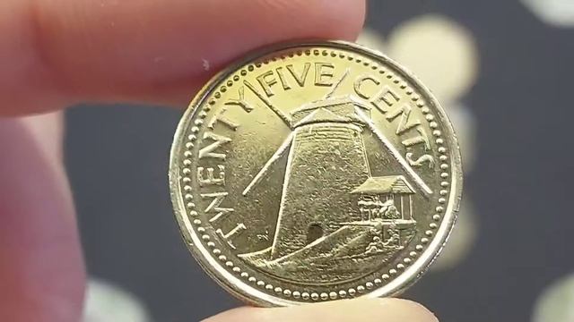 BARBADOS 2008 25 Cents Coin VALUE + REVIEW Morgan Lewis Windmill смотреть онлайн