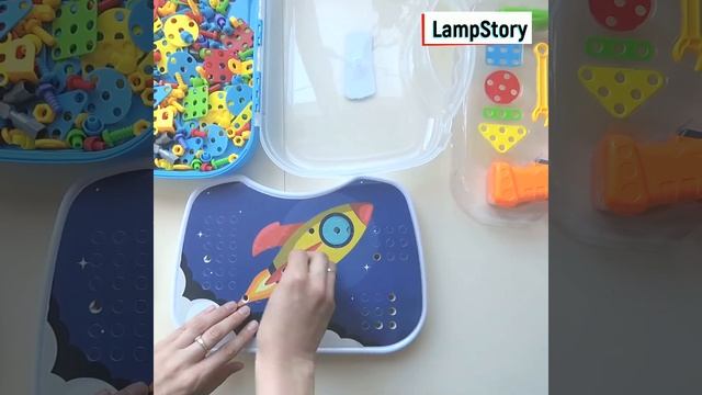 конструктор с шуруповертом LampStory 3D ЕВРОчемодан (250 детали + 8 карточек + мозаика) смотреть онлайн