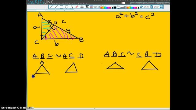 Pythagorean Theorem Proof Using Similar Triangles