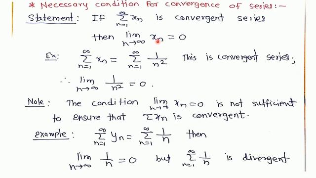 Necessary condition for convergence of series смотреть онлайн