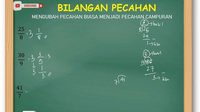 MATEMATIKA SD - PECAHAN BIASA - PECAHAN CAMPURAN (1) #belajarmatematika #matematikamudah #bilangan смотреть онлайн