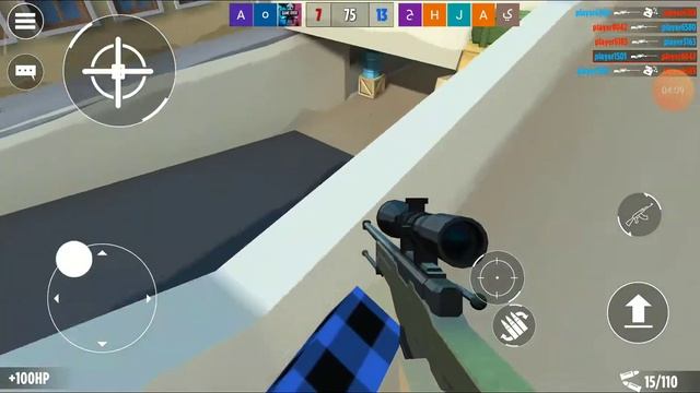 Играю в Blockfield в режим  AWP