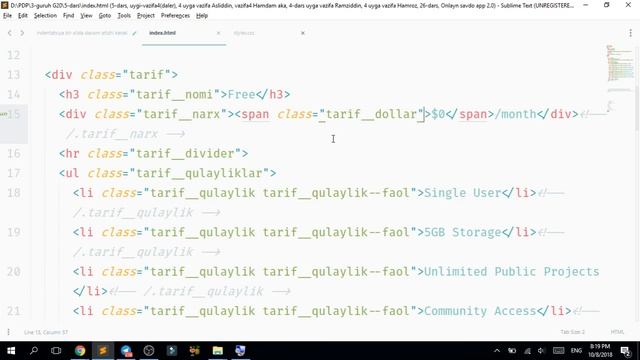 web dasturlash o'zbek tilida 5-2 dars // веб дастурлаш узбек тилида 5-2 дарс смотреть онлайн