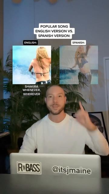 Popular Song English Version Vs. Spanish Version: Shakira “Whenever, Wherever” #shorts #shakira