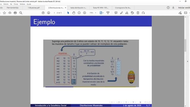 Repaso :Muestreo, Distribución Muestral Y Teorema Del Limite Central. MM100