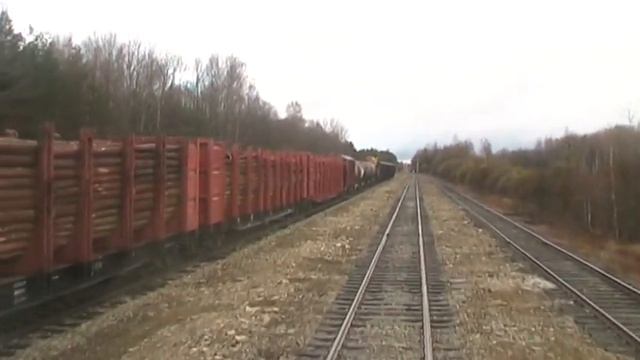 Тепловоз ЧМЭ3-3486 на ст. Лелле / CME3-3486 passing Lelle station смотреть онлайн