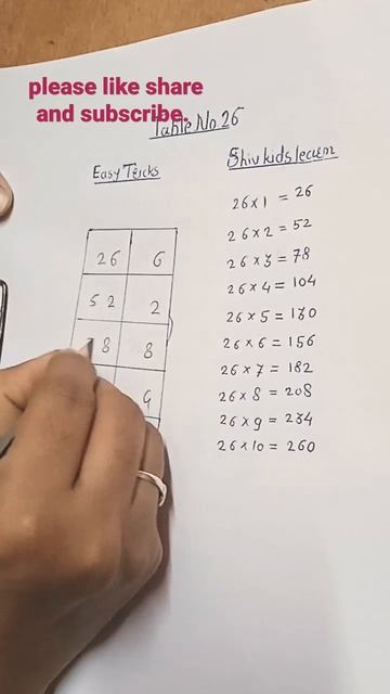 Table no.26 Easy Tricks |Easy Tricks Table 26| Easy Tricks for kids Table 26| смотреть онлайн
