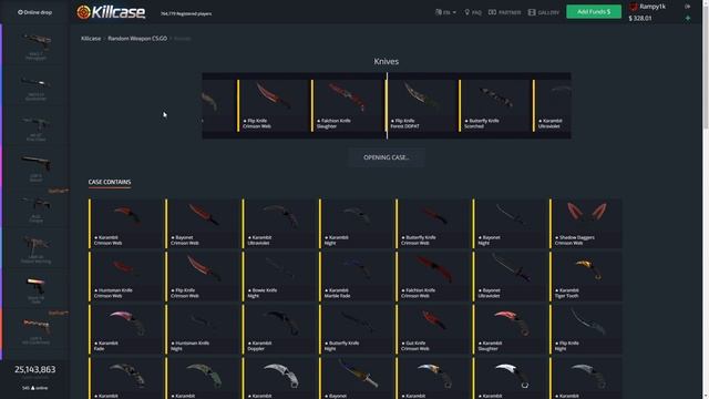 (CS:GO Skin Gambling #2) Winning 8+ Knifes !!! 1% chance смотреть онлайн