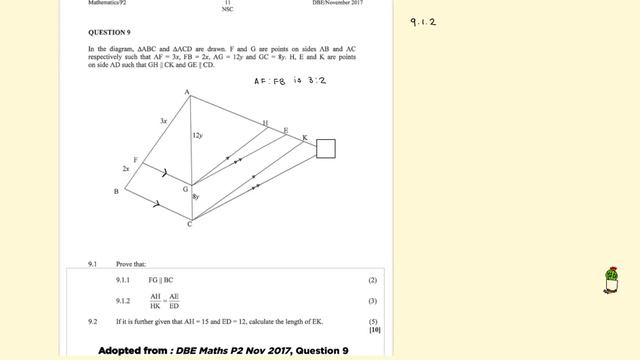 Grade 12 Ratio And Proportion |Part 1 Of 5 Applying The Proportionality Theorem| NTE