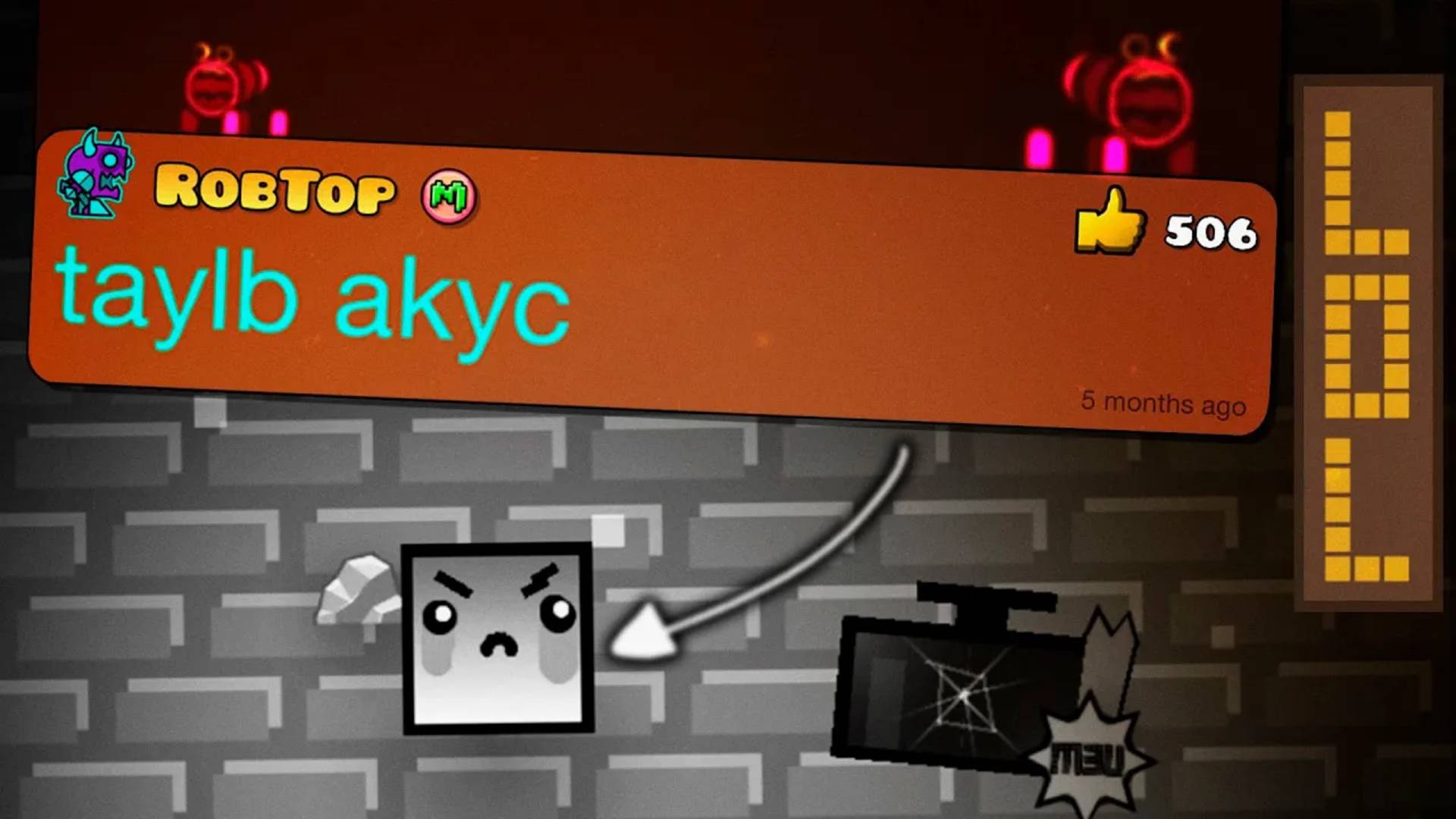 РОБТОП оставил КОММЕНТАРИЙ под УРОВНЕМ ПОДПИСЧИКА в Geometry Dash?! смотреть онлайн