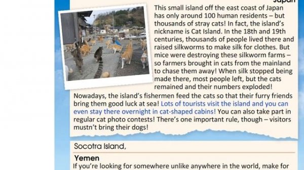 EXCEL 8 for Kaz M7c / Island Destinations with a Difference / text (p.80)