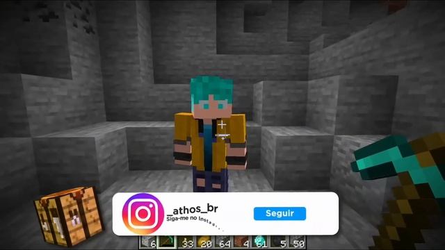 ATHOS achou uma Caverna cheia de Diamantes 😎 minecraft. смотреть онлайн