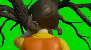 Футаж Игра в Кальмара на зеленом фоне