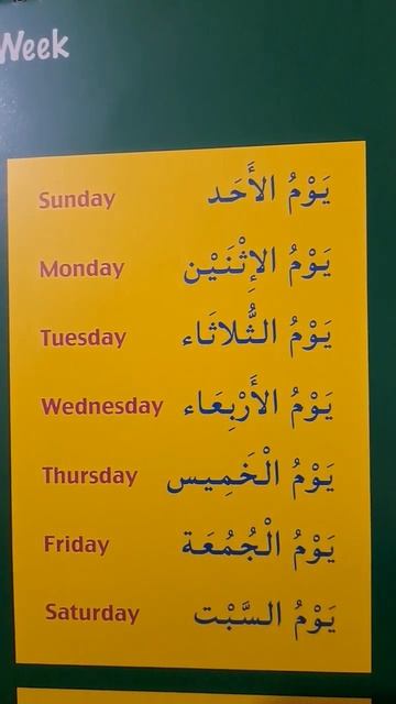 Days of the week in Arabic language #arabic #youtubeshorts смотреть онлайн