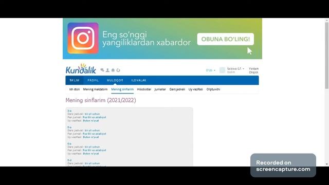 Kundalik Com Da Dars Rejasini Import Qilish Tartibi