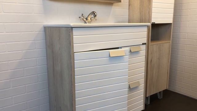 COMFORTY. Тумба-умывальник Клеон-75Н белыйдуб дымчатый с раковиной Quadro 75 смотреть онлайн