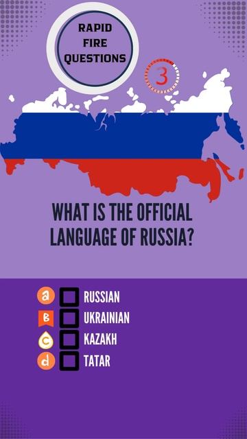 What is the official language of Russia | Rapid fire questions#russia смотреть онлайн