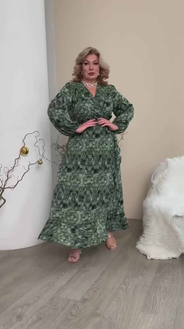 ✨ Платье с запахом длинное "змеиный принт" смотреть онлайн