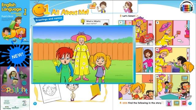 Smile. Pages 6-7. Hello. Английский с улыбкой. Страницы 6-7. Урок 2. Тема Hello!