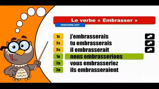 Изучение французского языка сопряжения # Embrasser # Conditionnel Présent смотреть онлайн
