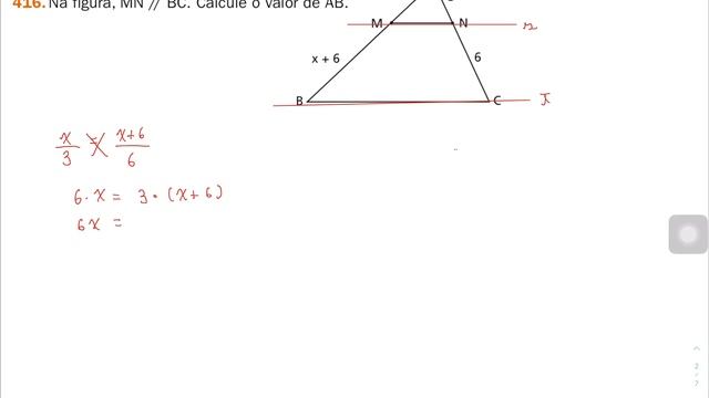MATEMÁTICA ELEMENTAR VOL.9 TEOREMA DE TALES Q.415 A 417