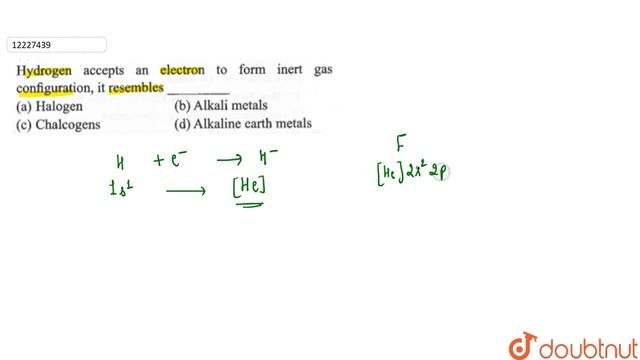 Hydrogen accepts an electron to form inert gas configureation, it resmebles `��������.` смотреть онлайн