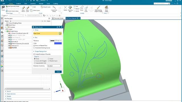 Siemens NX 2212 - Draw Shape смотреть онлайн