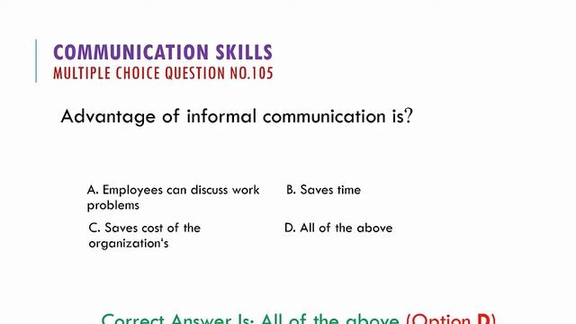 Communication Skills | Video No 11 | Special & General Education | Multiple Choice Questions