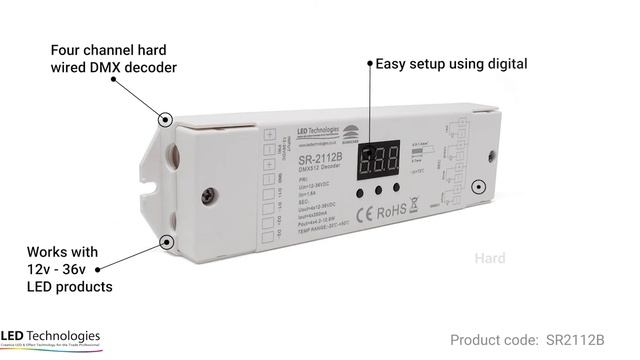 Sunricher DMX Four Channel (4 x 350mA) Constant Current DMX Decoder смотреть онлайн