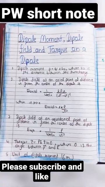 #class 12 physics electric charge and field short notes by PW# смотреть онлайн