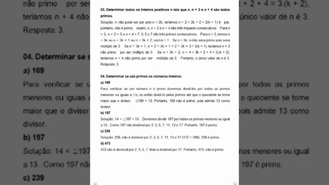 Teoria Dos Números - Números Primos