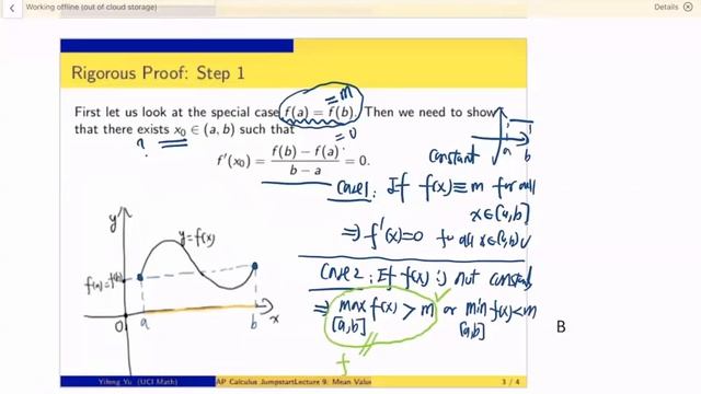 AP Calculus Jumpstart Lecture 9:  Mean Value Theorem