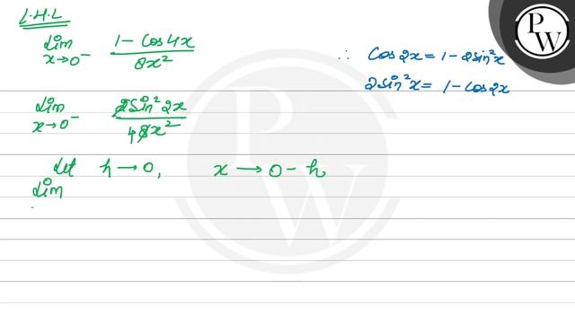 If the function \( f(x)=\left\{\begin{array}{c}\frac{1-\cos 4 x}{8 ... смотреть онлайн