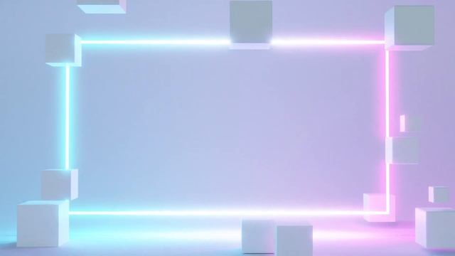 Abstract Neon Lights Animated 3D Frame Cool VJ Loop Video Moving Geometric Spheres Background смотреть онлайн