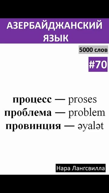 70. Азербайджанский язык / Новые слова proses, problem, əyalət смотреть онлайн